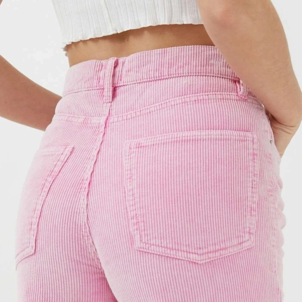 BDG High & Wide High Rise Ankle Wide Leg Corduroy Pants in Pink